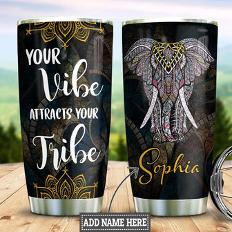 Elephant Personalized Stainless Steel Tumbler 20Oz - Thegiftio UK