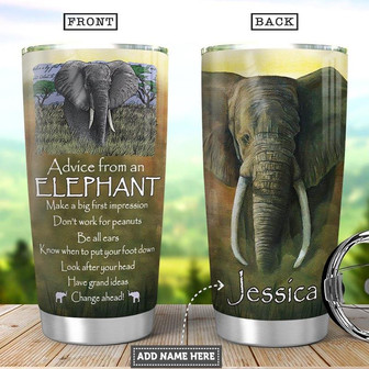 Elephant Personalized Stainless Steel Tumbler 20Oz - Thegiftio UK