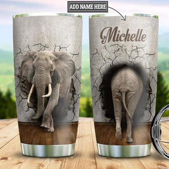 Elephant Personalized Stainless Steel Tumbler 20Oz - Thegiftio UK