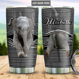 Elephant Personalized Stainless Steel Tumbler 20Oz - Thegiftio UK