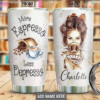 Espresso Personalized Stainless Steel Tumbler 20Oz - Thegiftio UK