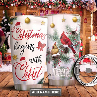 Faith Cardinal Personalized Stainless Steel Tumbler 20Oz - Thegiftio UK