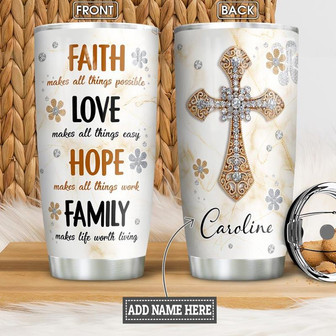 Faith Jewelry Style Personalized Stainless Steel Tumbler 20Oz - Thegiftio UK