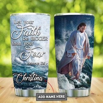 Faith Waves Personalized Stainless Steel Tumbler 20Oz - Thegiftio UK