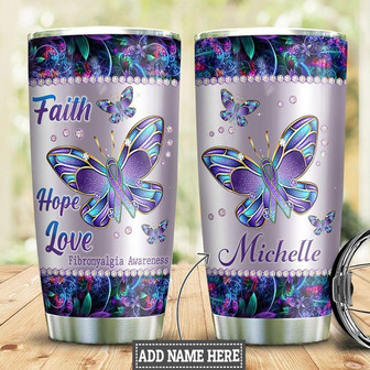 Fibromyalgia Awareness Personalized Stainless Steel Tumbler 20Oz - Thegiftio UK