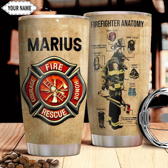 Firefighter Anotomy Personalized Stainless Steel Tumbler 20Oz - Thegiftio UK
