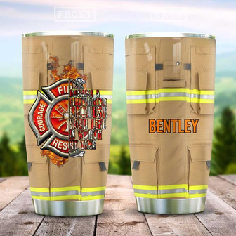 Firefighter Cover Personalized Stainless Steel Tumbler 20Oz - Thegiftio UK