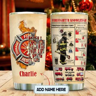 Firefighter Knowledge Symbol Personalized Stainless Steel Tumbler 20Oz - Thegiftio UK