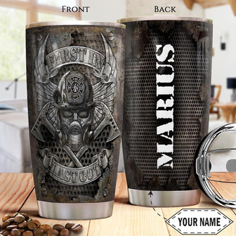 Firefighter Metal Personalized Stainless Steel Tumbler 20Oz - Thegiftio UK