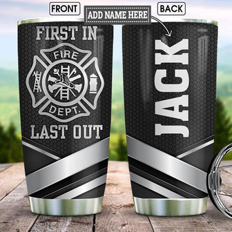 Firefighter Metal Style Personalized Stainless Steel Tumbler 20Oz - Thegiftio UK