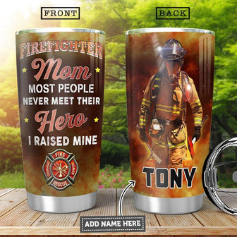 Firefighter Mom Personalized Stainless Steel Tumbler 20Oz - Thegiftio UK