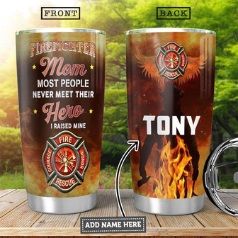 Firefighter Mom Personalized Stainless Steel Tumbler 20Oz - Thegiftio UK
