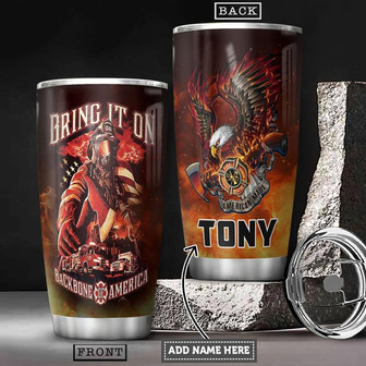Firefighter Personalized Stainless Steel Tumbler 20Oz - Thegiftio UK