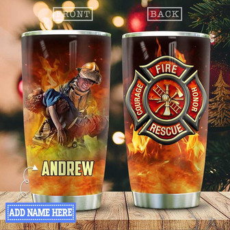 Firefighter Personalized Stainless Steel Tumbler 20Oz - Thegiftio UK