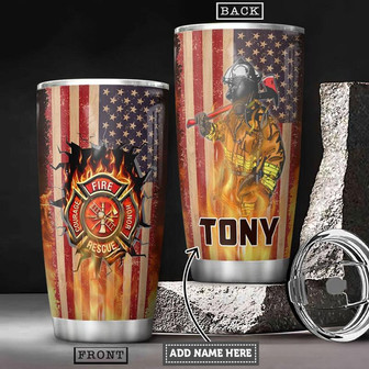 Firefighter Personalized Stainless Steel Tumbler 20Oz - Thegiftio UK