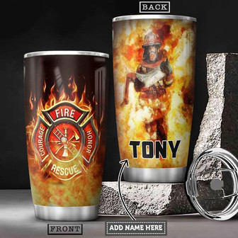 Firefighter Personalized Stainless Steel Tumbler 20Oz - Thegiftio UK