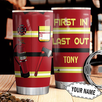 Firefighter Uniform Personalized Stainless Steel Tumbler 20Oz - Thegiftio UK