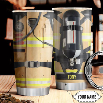 Firefighter Uniform Personalized Stainless Steel Tumbler 20Oz - Thegiftio UK