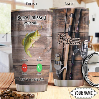 Fishing Calling Personalized Stainless Steel Tumbler 20Oz - Thegiftio UK