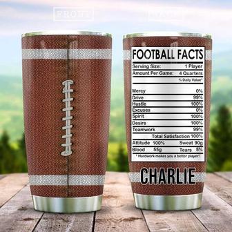 Football Nutrition Facts Personalized Stainless Steel Tumbler 20Oz - Thegiftio UK