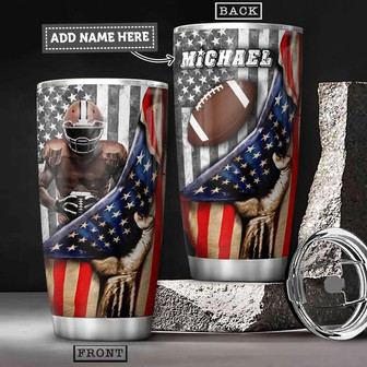 Football Personalized Stainless Steel Tumbler 20Oz - Thegiftio UK