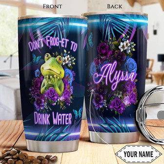 Frog Drink Water Personalized Stainless Steel Tumbler 20Oz - Thegiftio UK