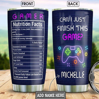 Gamer Facts Personalized Stainless Steel Tumbler 20Oz - Thegiftio