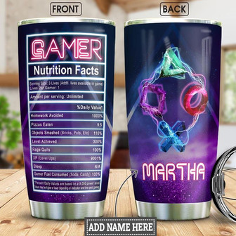 Gamer Facts Personalized Stainless Steel Tumbler 20Oz - Thegiftio