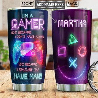 Gamer Personalized Stainless Steel Tumbler 20Oz - Thegiftio