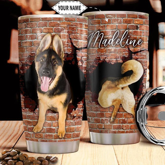 German Shepherd Personalized Stainless Steel Tumbler 20Oz - Thegiftio UK