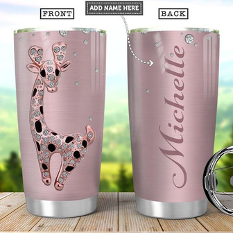 Giraffe Diamond Personalized Stainless Steel Tumbler 20Oz - Thegiftio