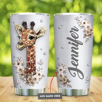 Giraffe Jewelry Style Personalized Stainless Steel Tumbler 20Oz - Thegiftio