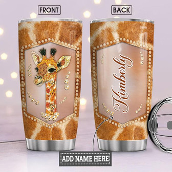 Giraffe Jewelry Style Personalized Stainless Steel Tumbler 20Oz - Thegiftio