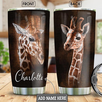 Giraffe Personalized Stainless Steel Tumbler 20Oz - Thegiftio