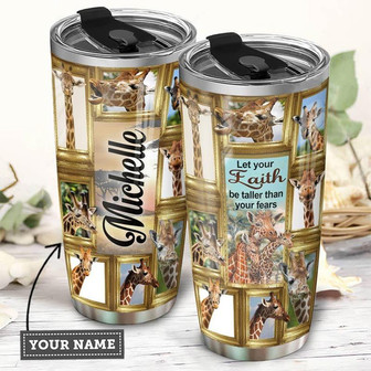 Giraffe Personalized Stainless Steel Tumbler 20Oz - Thegiftio