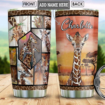Giraffe Personalized Stainless Steel Tumbler 20Oz - Thegiftio