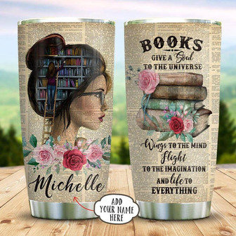 Girl Loves Books Personalized Stainless Steel Tumbler 20Oz - Thegiftio UK
