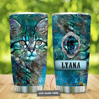 Glass Style Cat Lover Personalized Stainless Steel Tumbler 20Oz - Thegiftio UK
