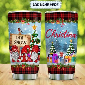 Gnome Let It Snow Personalized Stainless Steel Tumbler 20Oz - Thegiftio UK