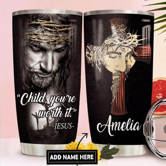 God Faith Personalized Stainless Steel Tumbler 20Oz - Thegiftio UK