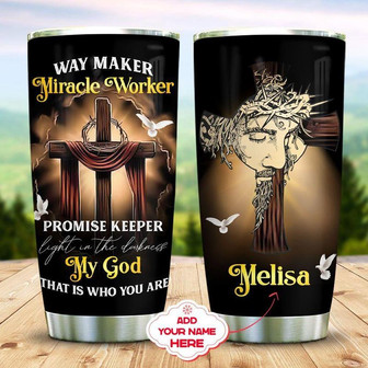 God Way Maker Personalized Stainless Steel Tumbler 20Oz - Thegiftio