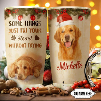Golden Retriever Christmas Personalized Stainless Steel Tumbler 20Oz - Thegiftio UK