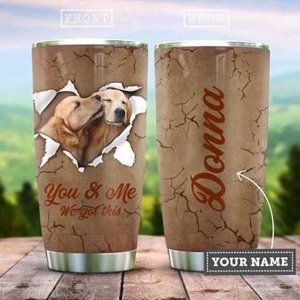 Golden Retriever Couple Break Personalized Stainless Steel Tumbler 20Oz - Thegiftio UK