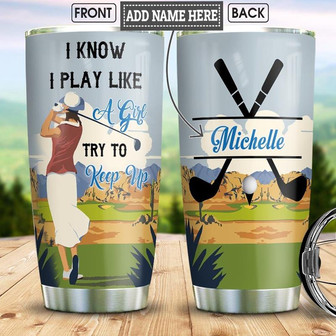 Golf Girl Personalized Stainless Steel Tumbler 20Oz - Thegiftio UK