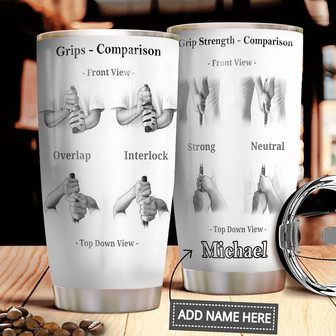 Golf Grips Personalized Stainless Steel Tumbler 20Oz - Thegiftio UK