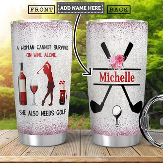 Golf Wine Personalized Stainless Steel Tumbler 20Oz - Thegiftio UK