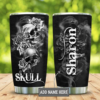 Gothic Art Skull Personalized Stainless Steel Tumbler 20Oz - Thegiftio