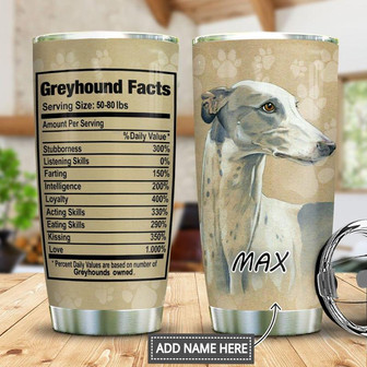 Greyhound Facts Personalized Stainless Steel Tumbler 20Oz - Thegiftio UK