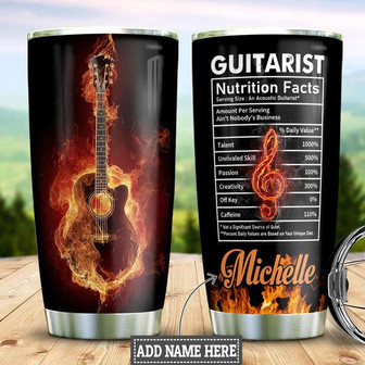 Guitar Fact Personalized Stainless Steel Tumbler 20Oz - Thegiftio