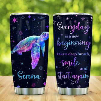Happy Turtle Personalized Stainless Steel Tumbler 20Oz - Thegiftio UK